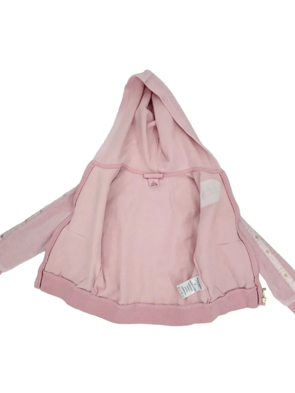 Juicy Couture Hoodie Sweatshirt Girls 4T Pink Velour Track Jacket Full Zip-up
